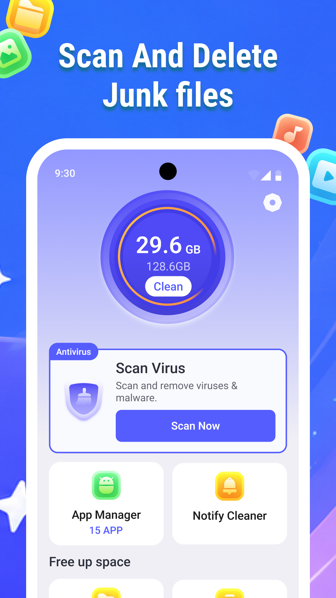 Scan and delete junk files
